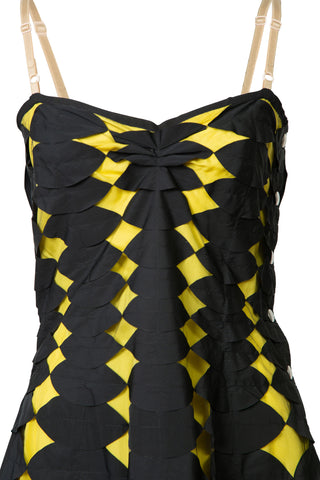 Geometric Mini Dress in Black and Yellow Clothing Lanvin   