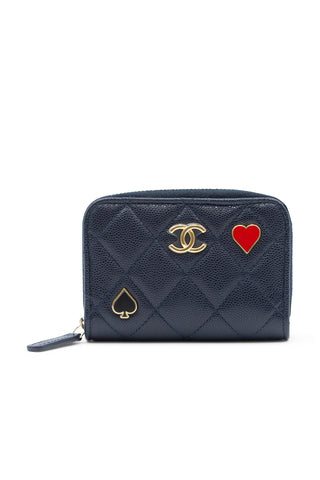 Coco Casino Zip Coin Wallet Quilted Caviar  | RE' 23 Collection Small Leather Goods Chanel   