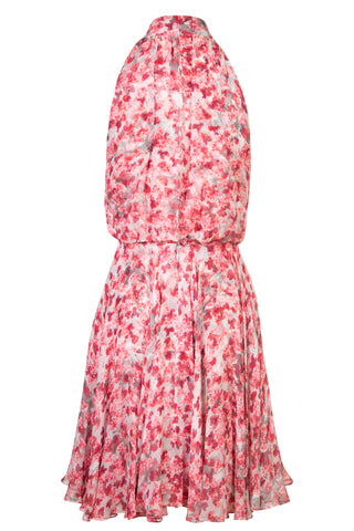 Signed by Designer Silk Chiffon Floral Halter Dress with Pussybow Dresses Prabal Gurung   