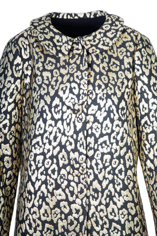 Leopard Jacquard Trapeze Collared Top Coat with Gathered Back | (est. retail $2,990) Coats Carolina Herrera   