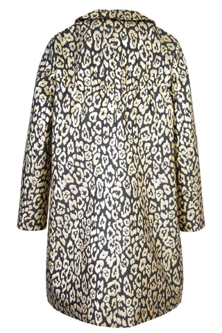 Leopard Jacquard Trapeze Collared Top Coat with Gathered Back | (est. retail $2,990) Coats Carolina Herrera   