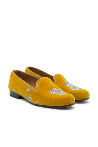 Marigold Velvet Slippers Loafers Stubbs & Wootton   