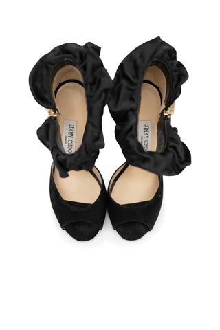 Katarina Suede Sandals in Black