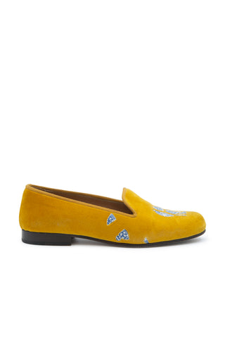 Marigold Velvet Slippers Loafers Stubbs & Wootton   