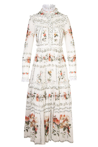 Sabrinna Floral Cotton & Silk Maxi Dress with Lace Detail | RE '22 Dresses Erdem   
