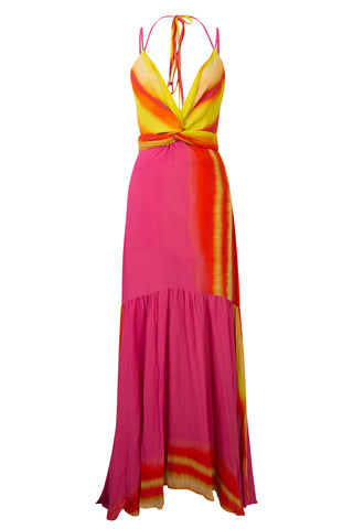 Eva' Dress in Fuschia Lime Stripes | (est. retail $1,600)