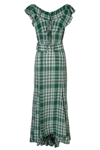 Crinkle Plaid Dress in Green | (est. retail $1,795)