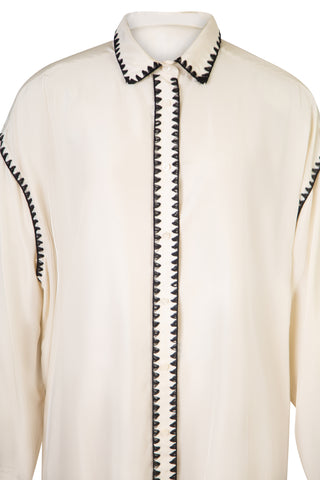 Long Embroidered Silk Shirt | (est. retail $710) Shirts & Tops Totême   