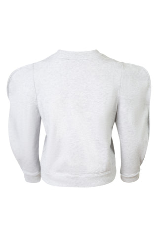 Scallop Sweatshirt in Heather Grey Sweaters & Knits Tibi   