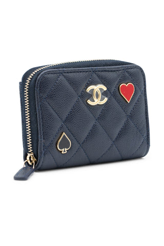 Coco Casino Zip Coin Wallet Quilted Caviar  | RE' 23 Collection Small Leather Goods Chanel   