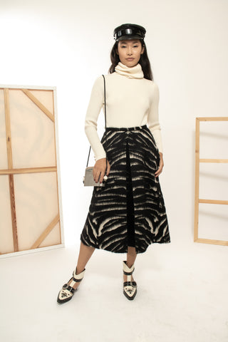 Zebra Print Mohar Midi Skirt Skirts Rochas   