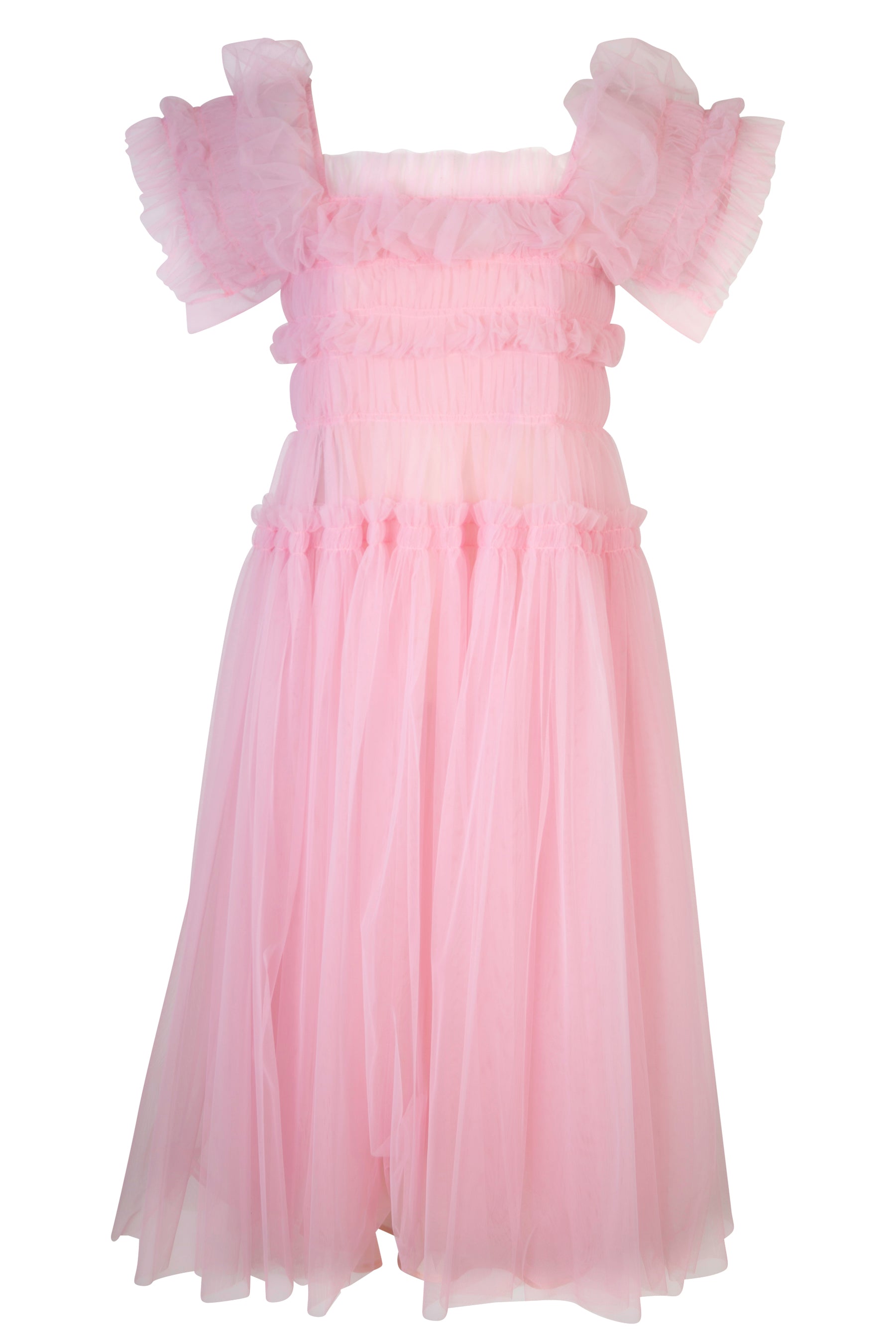 Jimmy Gathered Tulle Midi Dress