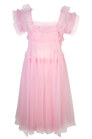 Jimmy Gathered Tulle Midi Dress