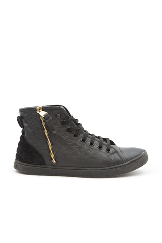 Louis Vuitton Women's Damier Ebene & Leather Punchy Low Top Sneakers Size 40