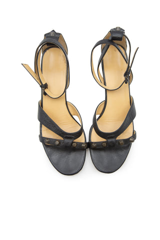 Black Studded Leather Sandals Sandals Balenciaga   