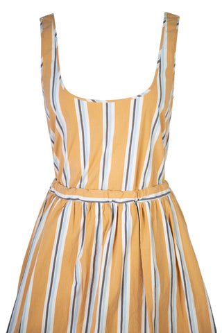 Oriana Striped Cotton-blend Maxi Dress In Yellow Multi | (est. retail $2,050) Dresses Brock Collection   