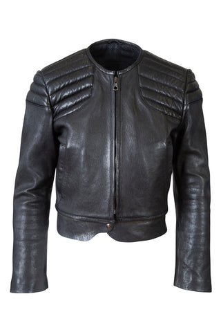 Acne Jeans Hockney Cropped Leather Biker Jacket