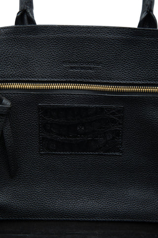 Medium Cristie Crocodile-Trimmed Leather Satchel | (est. retail $2,950) Shoulder Bags Nancy Gonzalez   