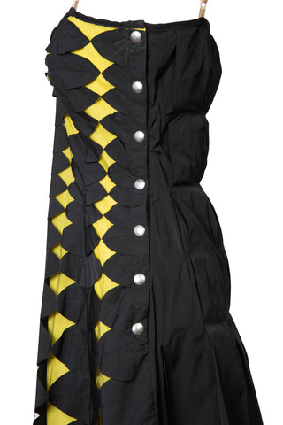 Geometric Mini Dress in Black and Yellow Clothing Lanvin   