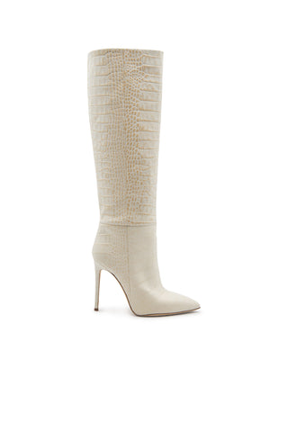 Nicholas Kirkwood Black Suede Knee High Boots with Clear Pink