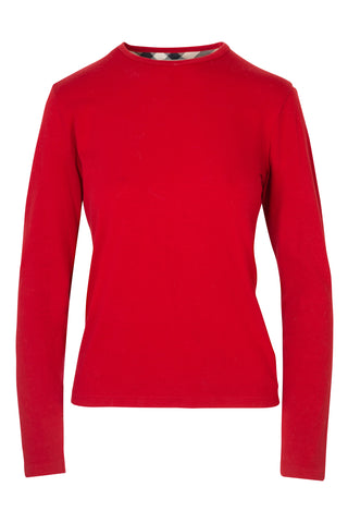 Red Elbow Patch Long Sleeve Top