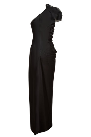 Silk Crepe One-shoulder Chiffon Detail Gown | PF '10 Dresses J. Mendel   
