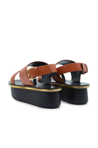 Glossed-leather Platform Slingback Sandals | (est. retail $850) Sandals Marni   
