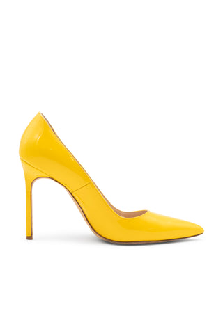 Patent Pointed Toe Pumps in Yellow
