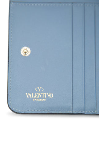 Studded Leather Compact Wallet Small Leather Goods Valentino   