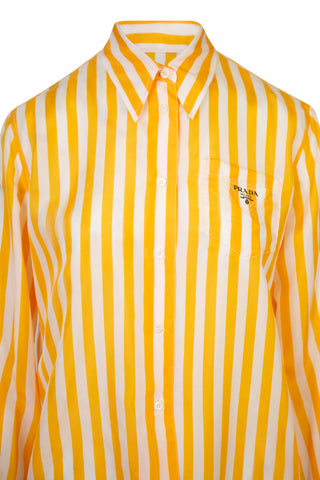 Marigold Striped Pajama Inspired Blouse | (est. retail $1,350)