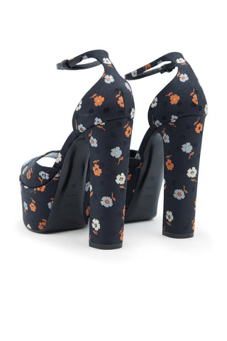 Jodie' Black Floral Polka Dot 95mm Platform | (est. retail $995) Heels Saint Laurent   