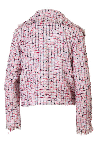 Pink Fringe Tweed Suit Jacket
