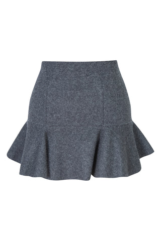 Freja Merino Wool-Felt Charcoal Mini Skirt