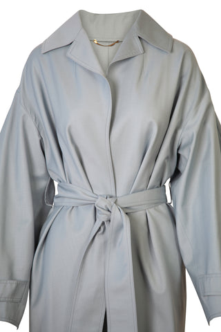 Wool Trench Coat in Blue Coats Emilia Wickstead   