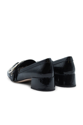 Embellished Buckle Patent Loafer Loafers Miu Miu   