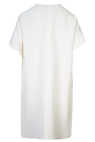 x Barneys New York White Ruffle Sleeve Dress