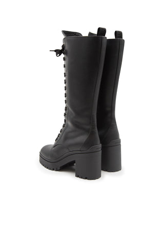 Lace-Up Leather Knee-Length Combat Boots | (est. retail $1,150)