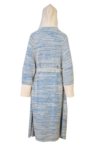 Longline Boucle-Knit Cotton-Blend Hooded Cardigan in Blue | (est. retail $1,800) Cardigan Loewe   
