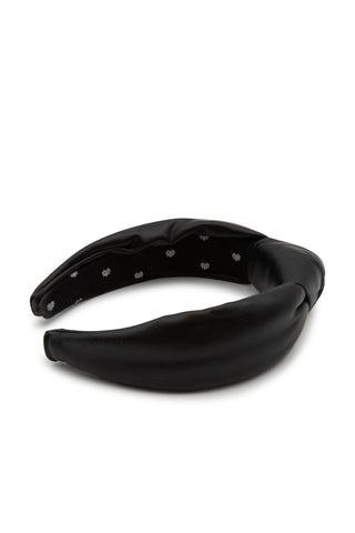 Black Faux Leather Headband