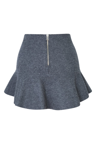 Freja Merino Wool-Felt Charcoal Mini Skirt