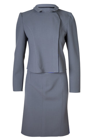 Wool Skirt in Grey/Blue