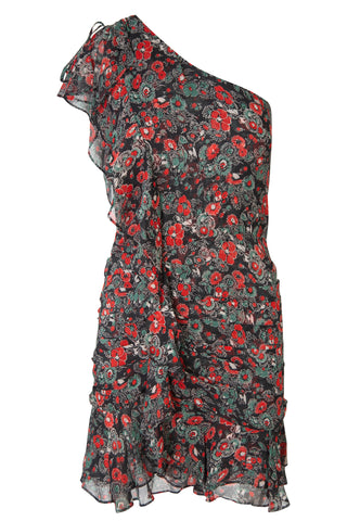 One-Shoulder Floral Silk Mini Dress | (est. retail $495)