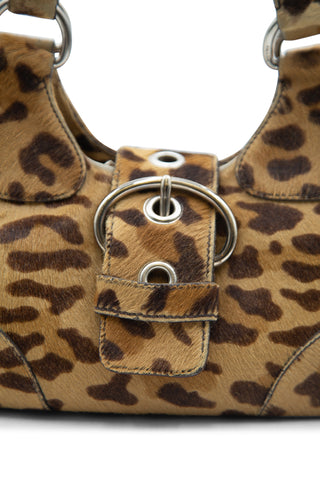 Leopard Ponyhair Buckle Shoulder Bag Shoulder Bags Prada   