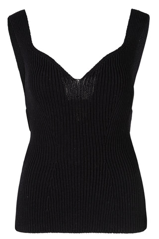 Lanae Sleeveless Open Back Sweater in Black