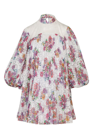 Floral Pleated Mini Dress