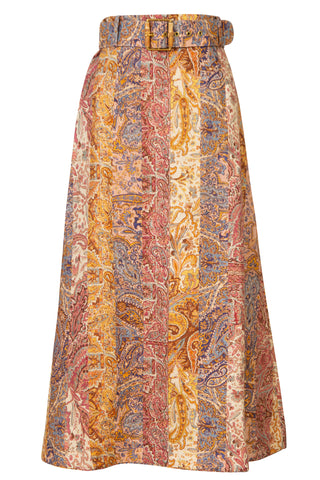 Luminosity A-Line Midi Skirt in Multi Paisley Stripe | new with tags (est. retail $650) Skirts Zimmermann   