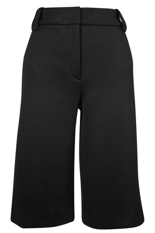 Black Ponte High-Waist Knee-Length Tailored Shorts