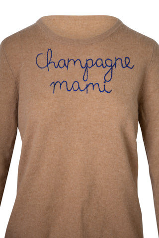 Champagne Mami' Cashmere Crewneck Sweater | (est. retail $380)