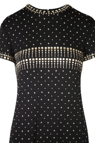Vintage Geoffrey Beene 1960's Short Sleeve Beaded & Studded Jersey Maxi Dress Dresses Vintage   