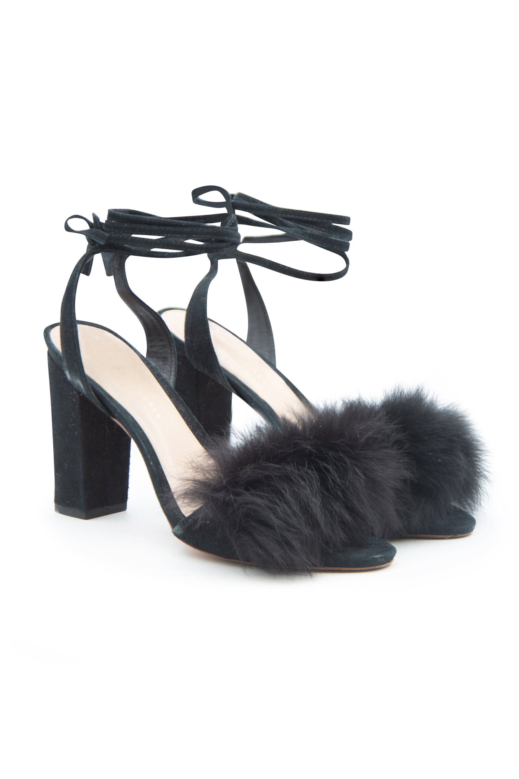 Loeffler Randall Nicolette Fox Fur Heel in Eclipse Dora Maar